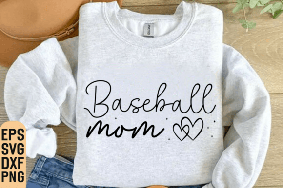 Baseball Mom SVG Graphic Design for T-Shirt and Seasonal Crafting