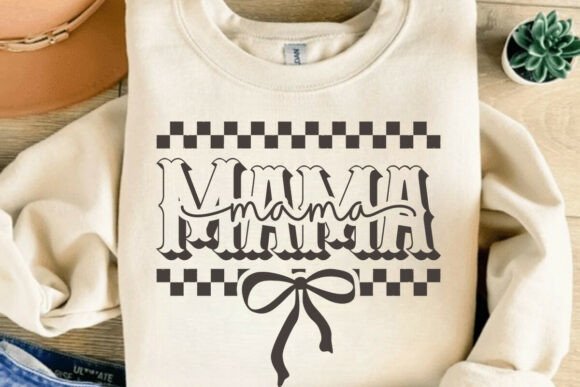 Mama Checkered Bow SVG: A Trendy Embroidery Design for Real Projects