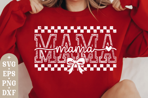Mama Checkered Bow SVG: A Versatile Graphic for T-Shirt Designs and Branding