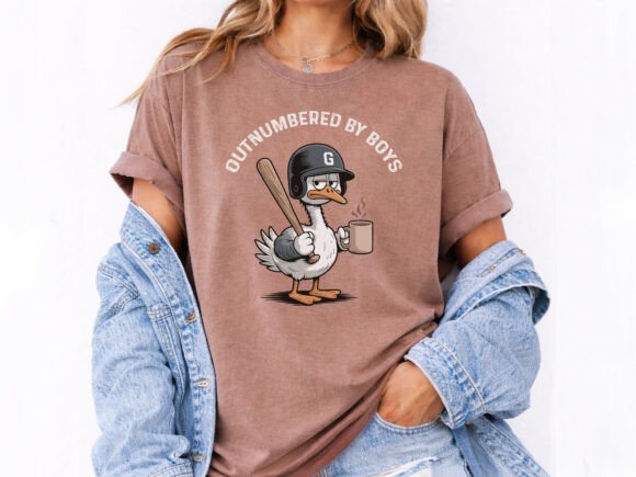 Outnumbered by Boys Mom SVG PNG for T-Shirt Designs and Graphics