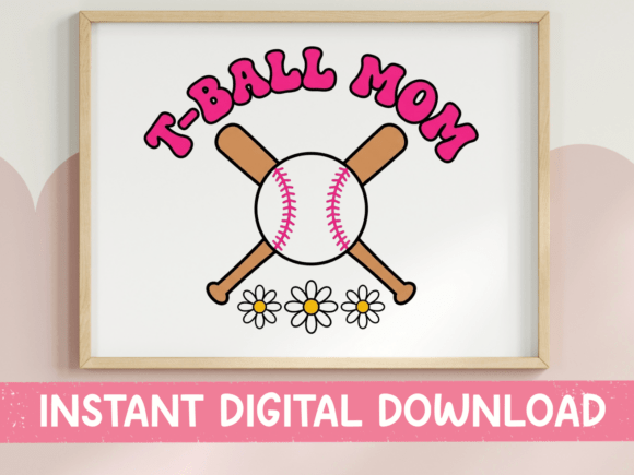 T-Ball Mom SVG PNG Crossed Bats Floral: A Designer's Take